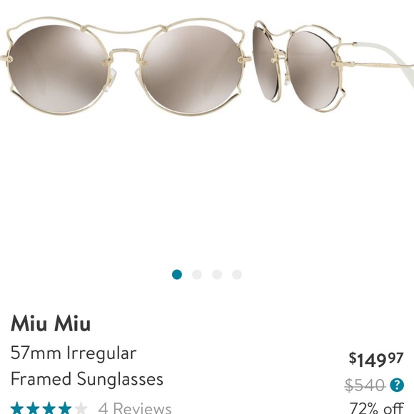 💓NWT Miu Miu 57mm Irregular Sunglasses - Picture 11 of 12